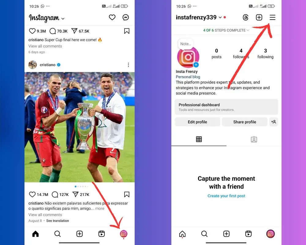 Steps 1 to turn off active status