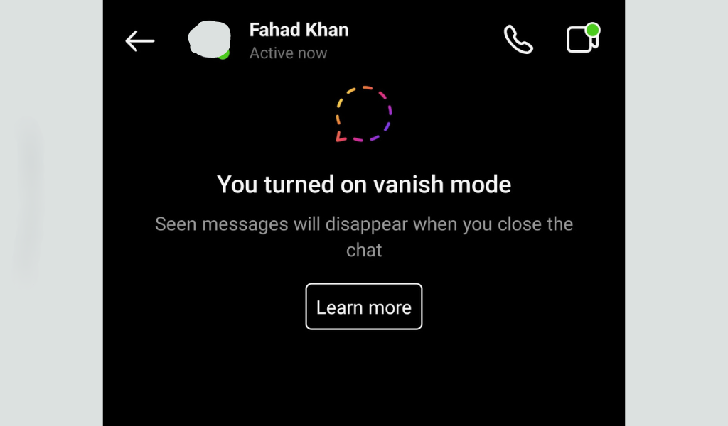 Instagram Vanish mode 1