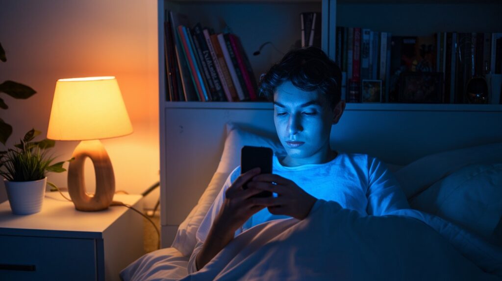 a photo of a person in bed at night with their fac nXnuZK1RSAGYXd2 6X27Kg FkTOTw4zQvCGyYwwAckqqQ