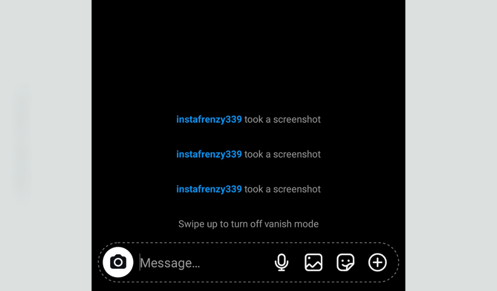 took screanshot on vanish mode 1