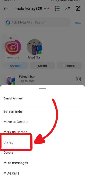 unFlag a conversation 1
