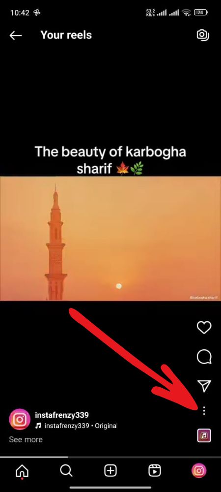 How to archive reels on instgram STEP 3