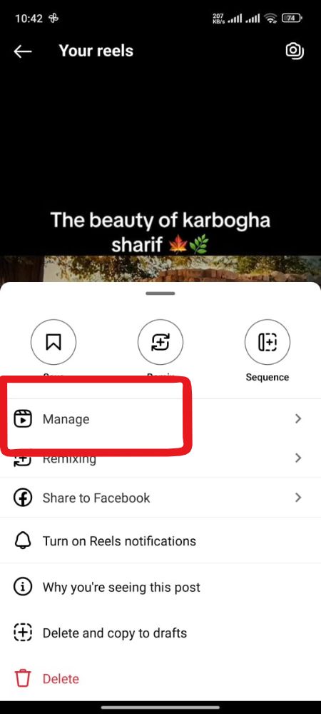 How to archive reels on instgram STEP 4